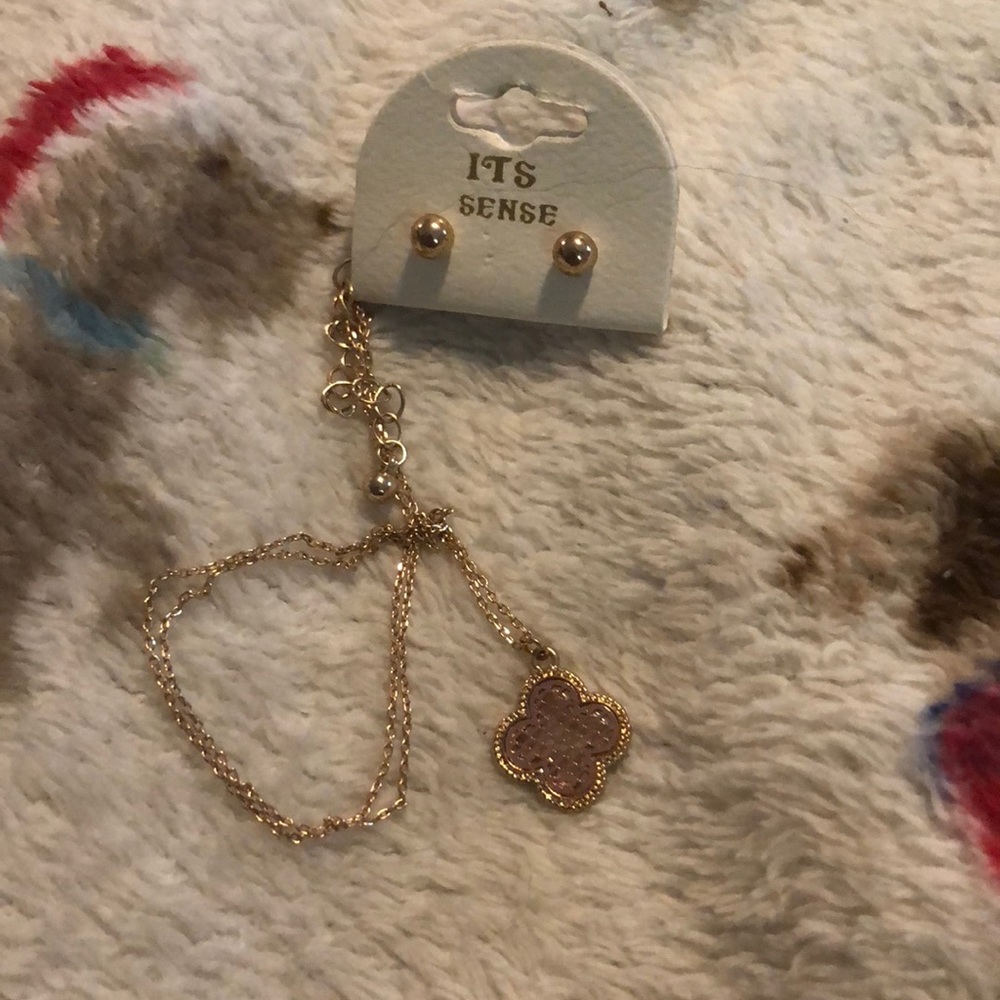 Earrings and necklace